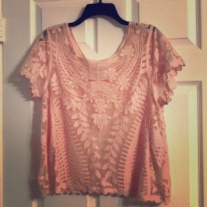 Pink lace blouse